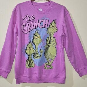 Hybrid Apparel/Grinch Graphic Crew Fleece Sweatshirt Licensed Character/size S